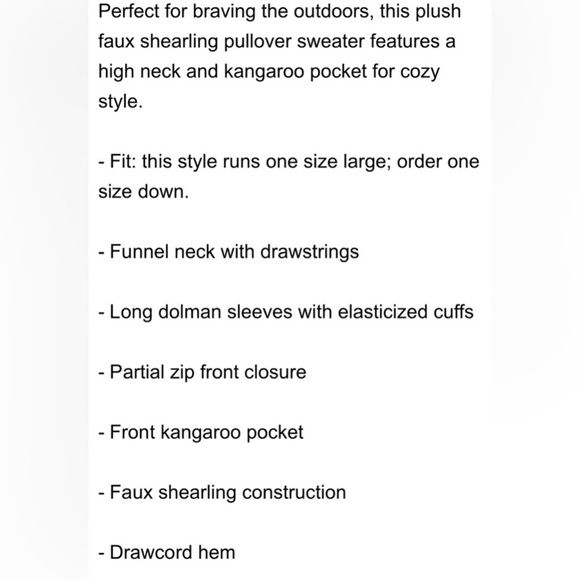 NWOT FP Movement by Free People Big Sky Faux Sherling Pullover Size XS-M - Picture 10 of 10